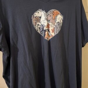 Life Is Good Navy Blue Horse Heart Tee
